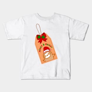 Cute Christmas Gift Tag Sloth Kids T-Shirt